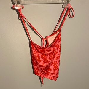 Pink and orange patterned top